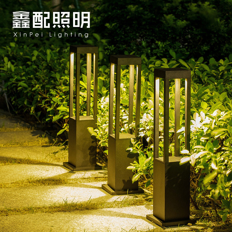 户外led草坪灯防水园林景观庭院灯别墅室外插地花园灯方形草地灯
