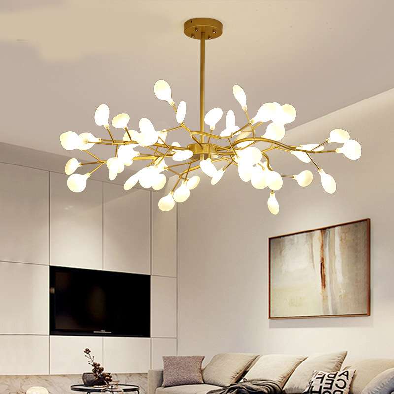 北欧大气客厅灯具后现代简约艺术创意个性卧室餐厅树枝萤火虫吊灯