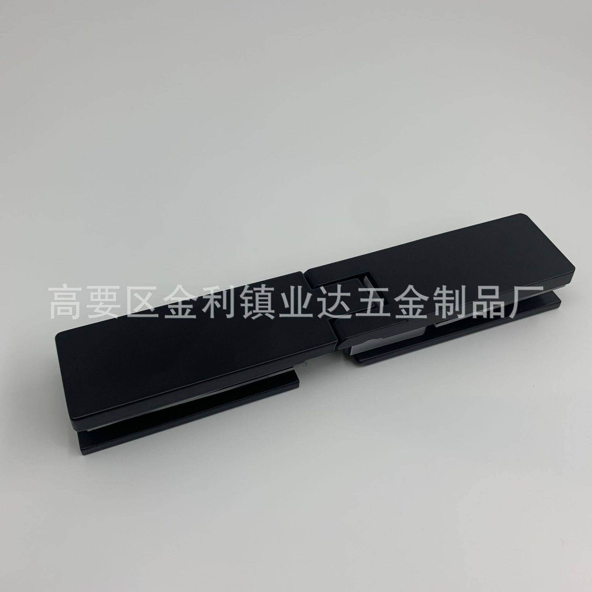 厂家供应酒店淋浴房玻璃门五金合页哑黑长条304不锈钢浴室夹配件