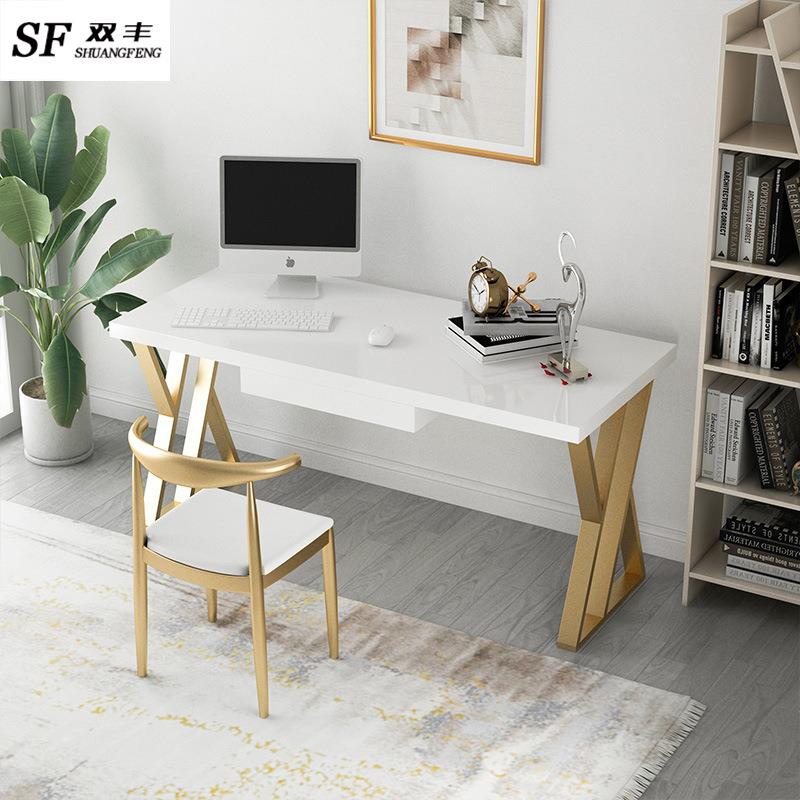 北欧单人实木办公桌小户型带抽屉书房简易办公桌学生写字书桌