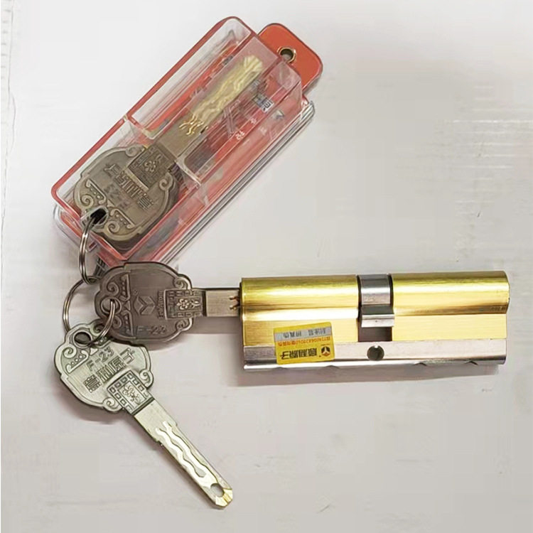 防盗门锁304不锈钢大门锁欧式别墅双对开门实木门超C级锁芯F23