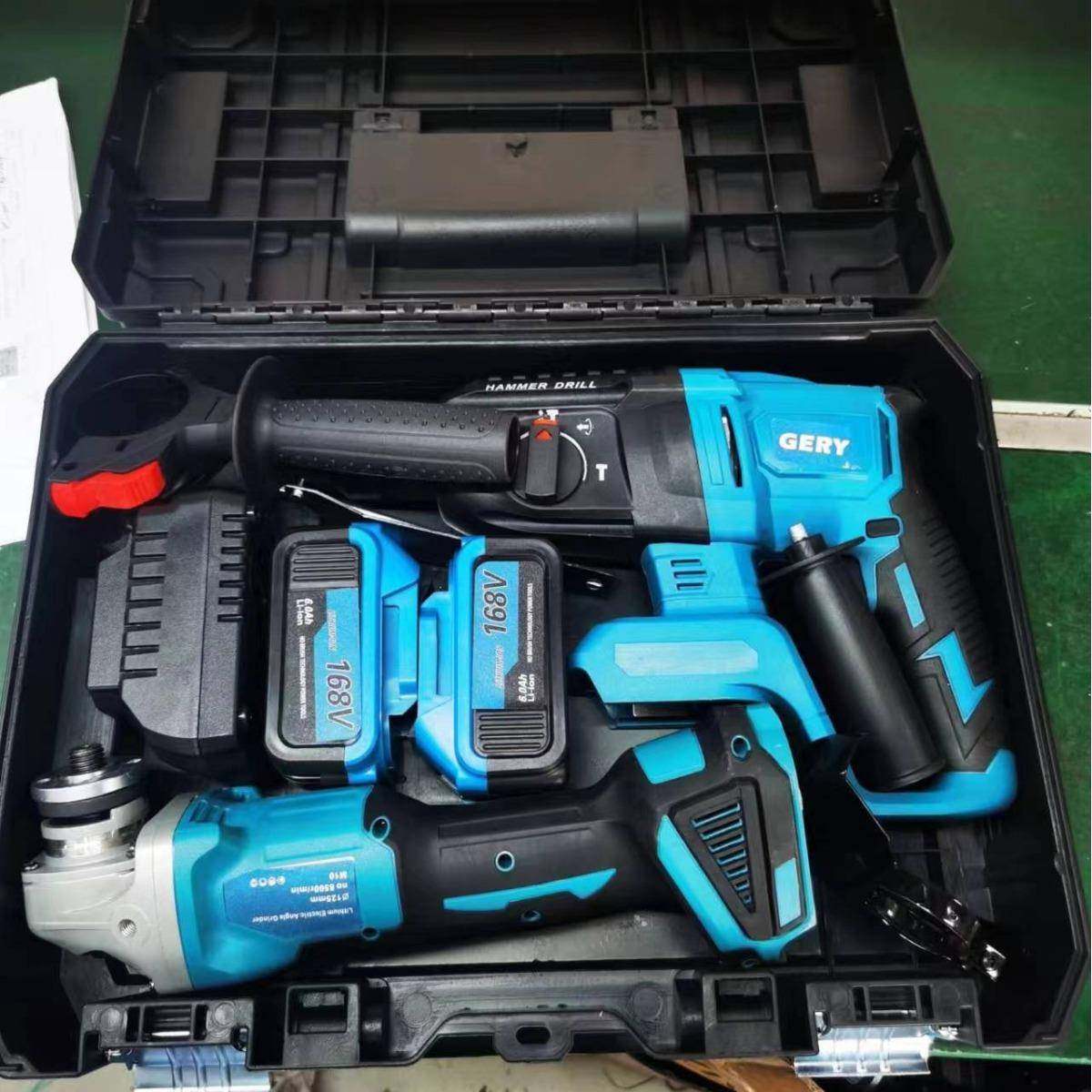 电商跨境电锤角磨机充电式锂电多用途两件套