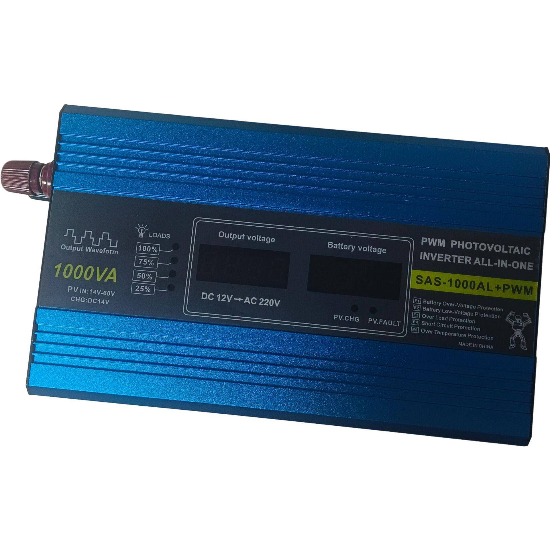 2W3W逆变器+控制器一体1W输入12V+PV50VPWM15A智能LCD显示屏