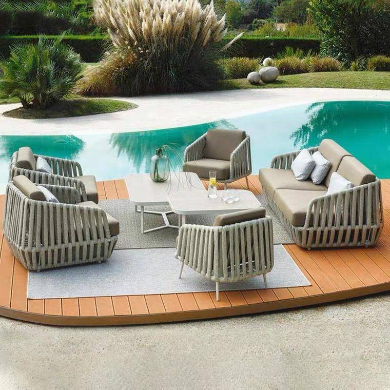 户外藤编阳台小沙发藤椅三件套古典庭院组合茶几室外椅中式藤家具