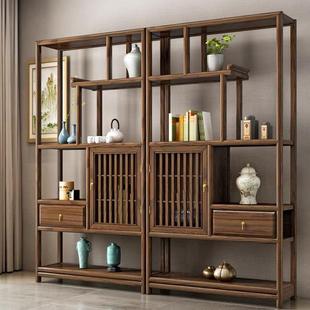 新中式博古架现代简约风多宝阁客厅书房茶室展示柜收纳柜