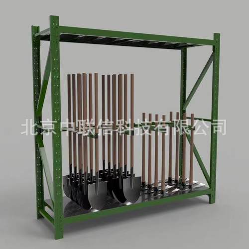 新款锹镐架农用工具架军绿色盾牌货架装备库物资器材存放架铁架子