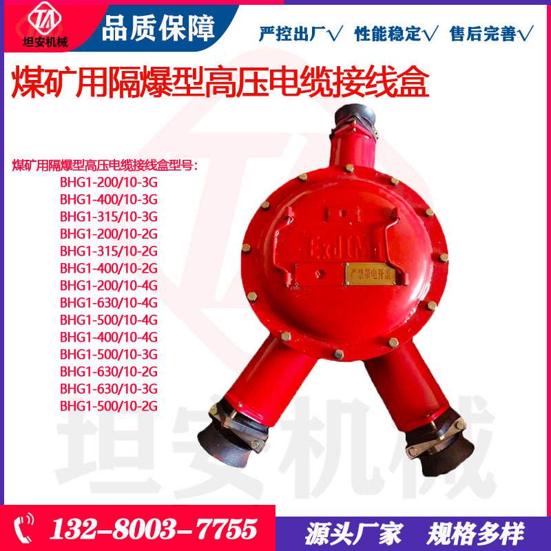 坦安 煤矿用隔爆型高压电缆接线盒BHG1-200/10-3G 3.3KV6KV10KV
