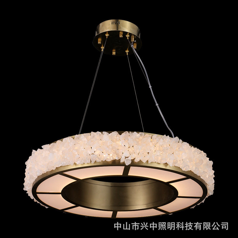 水晶灯客厅简约现代大气奢华客厅灯2025新款圆形轻奢卧室餐厅灯具