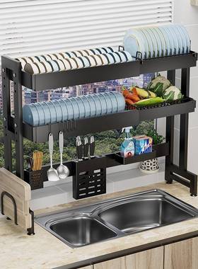 厨房水槽置物架碗架可伸缩碗碟沥水架台面多功能水池洗放碗收纳架