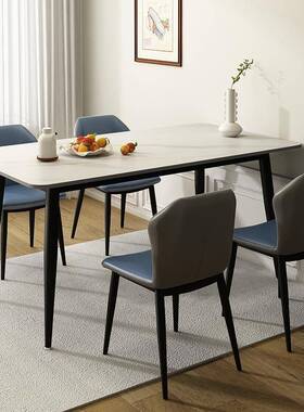 餐桌家用小户型大理石餐桌椅桌子轻奢长方形吃饭岩板组合现代简约