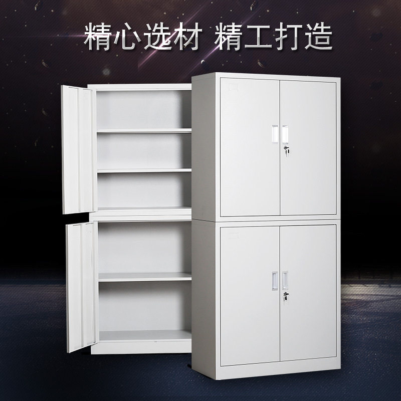 广东沃姆勒钢制文件柜铁皮柜通双节办公资料存放柜带锁储物柜子