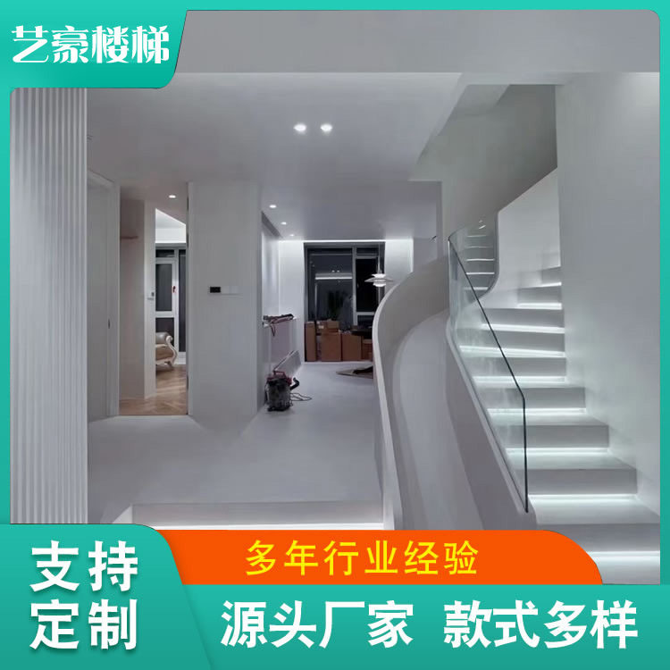 室内室外展厅剧院堆叠楼梯建房室内双跑叠加式楼梯来图来样设计