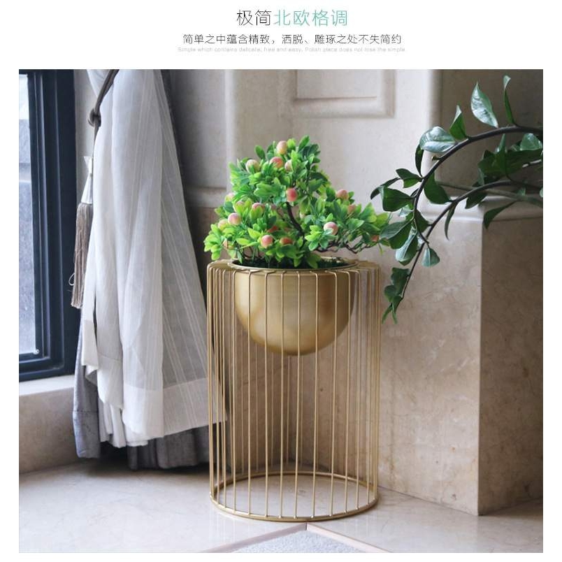 北欧简约铁艺落地式绿萝花架子创意阳台装饰绿植架客厅花盆植物架