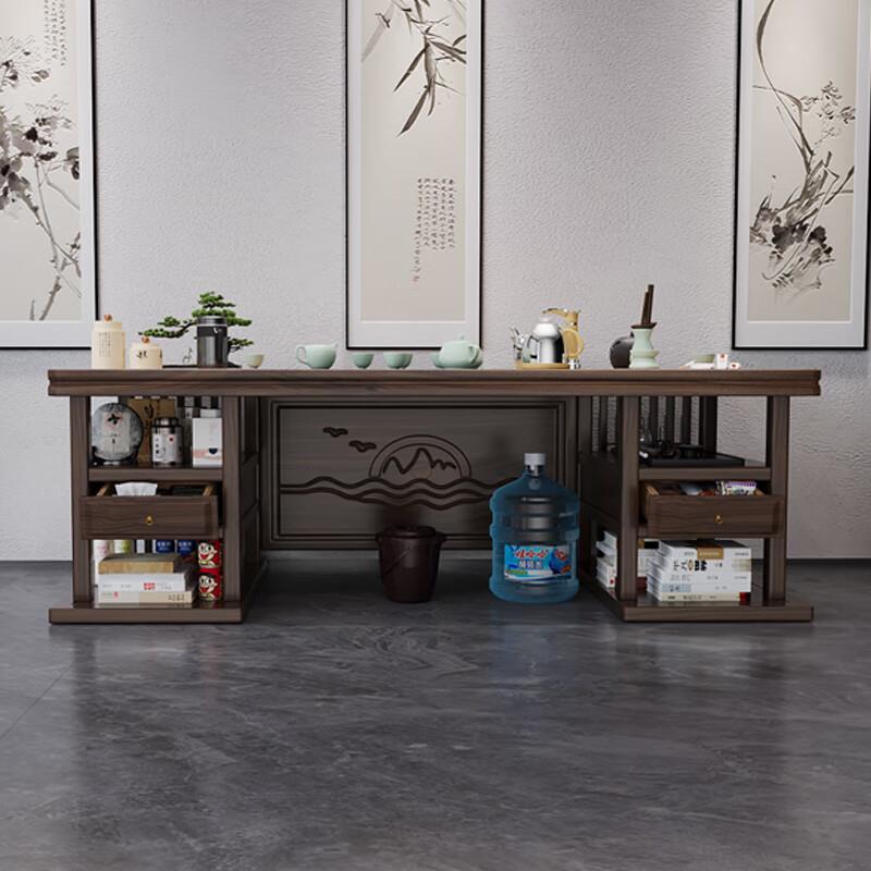 茶桌椅组合一桌五椅实木办公泡茶台套装一体新中式家用功夫喝茶几