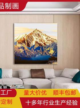 轻奢玄关装饰画走廊过道背靠金山银杏入户门正方形挂画客厅
