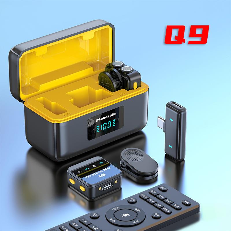 新款Q9双咪头清晰收音智能降噪迷你话筒声卡