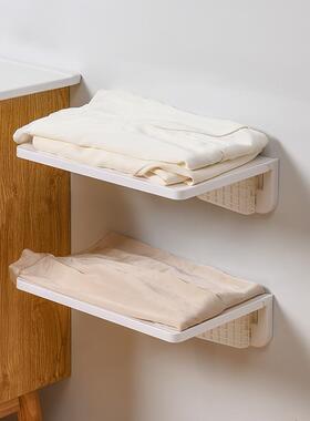 卫生间洗澡时放干净衣服收纳浴室置物架厕所洗手间可折叠放置