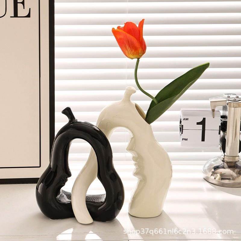 抽象艺术花瓶奶油软装摆件小众高级感电视柜客厅玄关装饰创意摆件,纺织面料/辅料/配套,纺织机械配件,淘宝优惠券,粉丝福利购,淘宝优惠卷