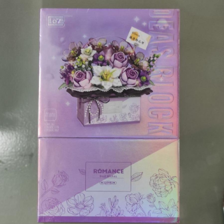 LOZ积木创意仿真玫瑰花花束套装送女友家居摆件潮玩