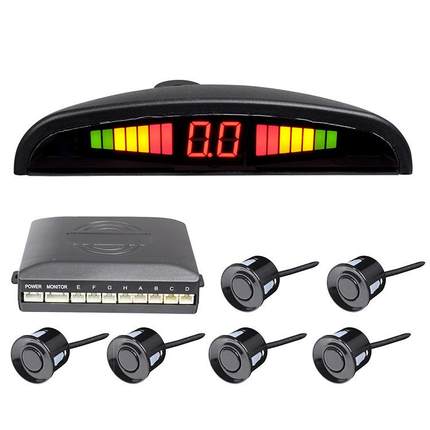 LED数码语音月牙6探倒车雷达数码蜂鸣6探倒车雷达LED6探倒车雷达