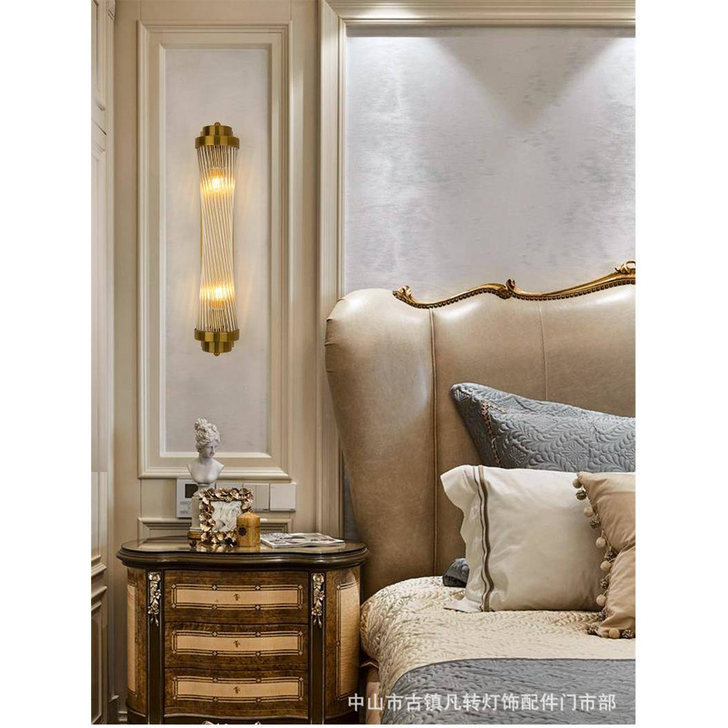 北欧简约时尚壁灯过道卧室电视墙后现代创意壁灯不锈钢小蛮腰壁灯