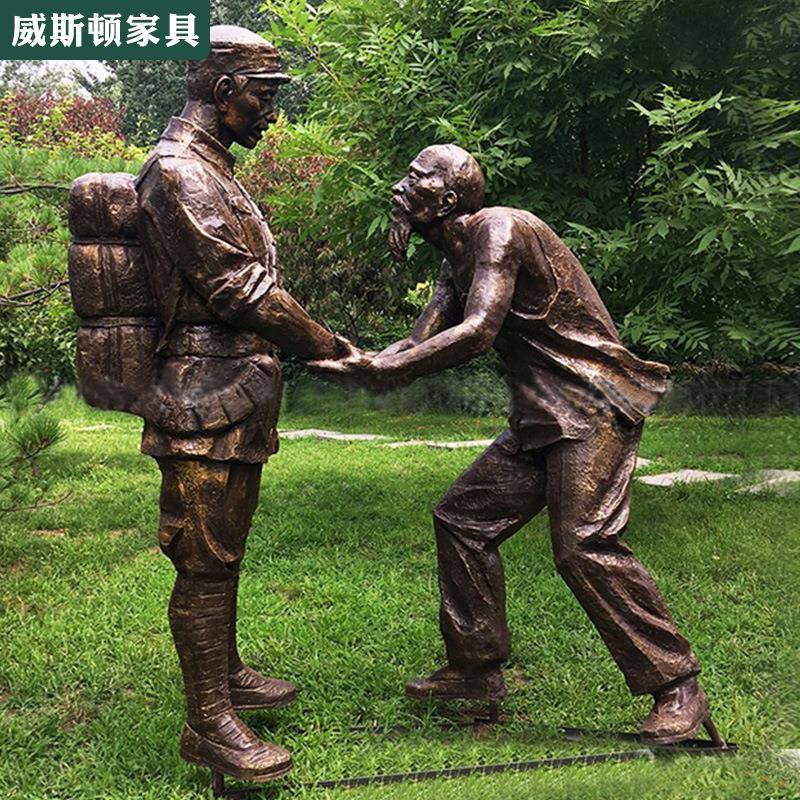 深圳玻璃钢仿铜红军雕塑主题雕像仿铜浮雕直销深化渲染设计安装