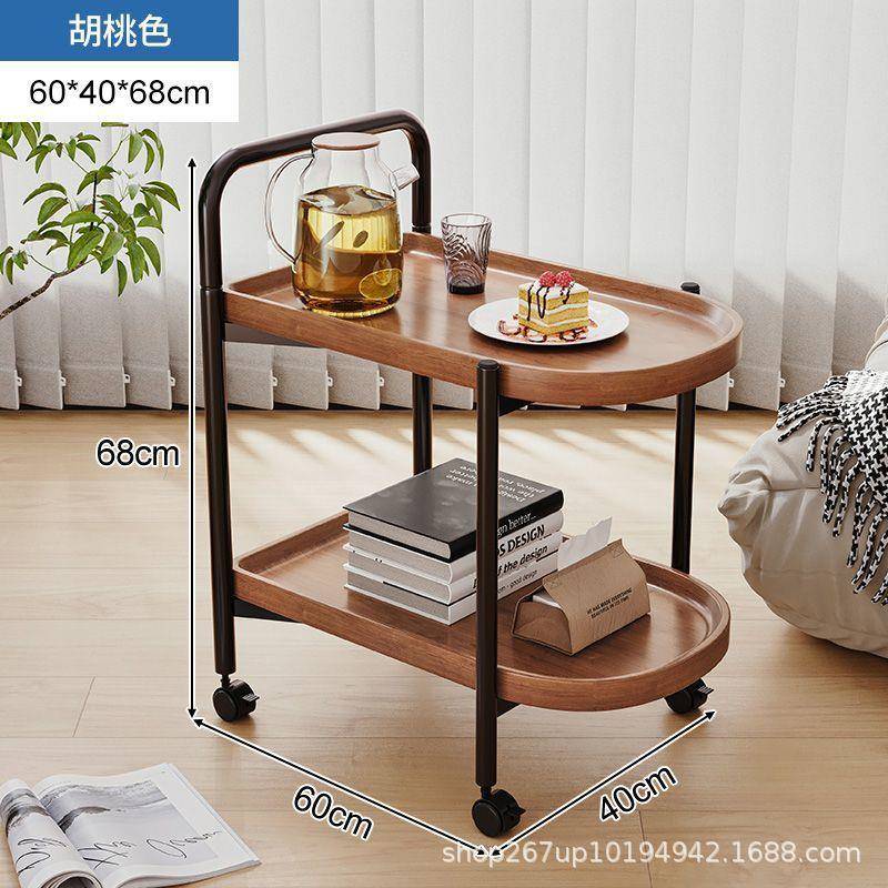 可移动小茶几小推车客厅沙发边几迷你小桌子置物架带轮北欧风餐车