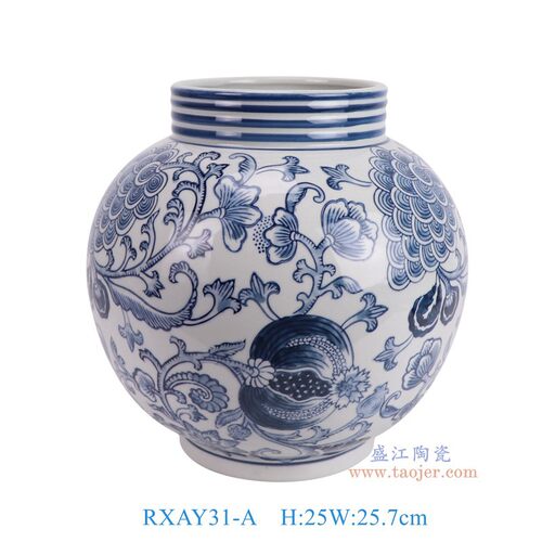 新中式青花瓷花瓶家居客厅插花花器玄关博古架陶瓷花瓶装饰摆件