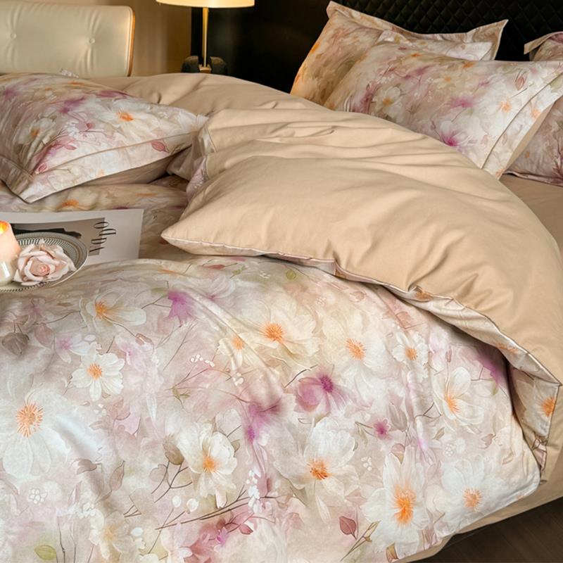 秋冬季加厚磨毛纯棉床上四件套100全棉床单床笠被套轻奢高端床品4