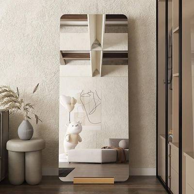 全身穿衣镜子家用卧室网红服装店专用试衣镜高级感异形更衣落地镜