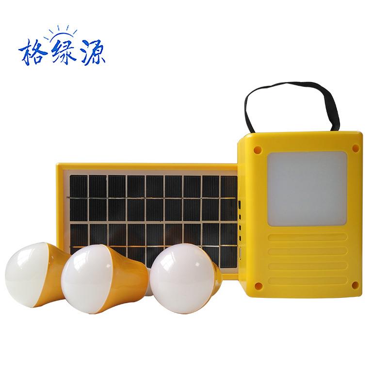 供应3w太阳能发电小系统太阳能野营照明系统家用便携式发电机