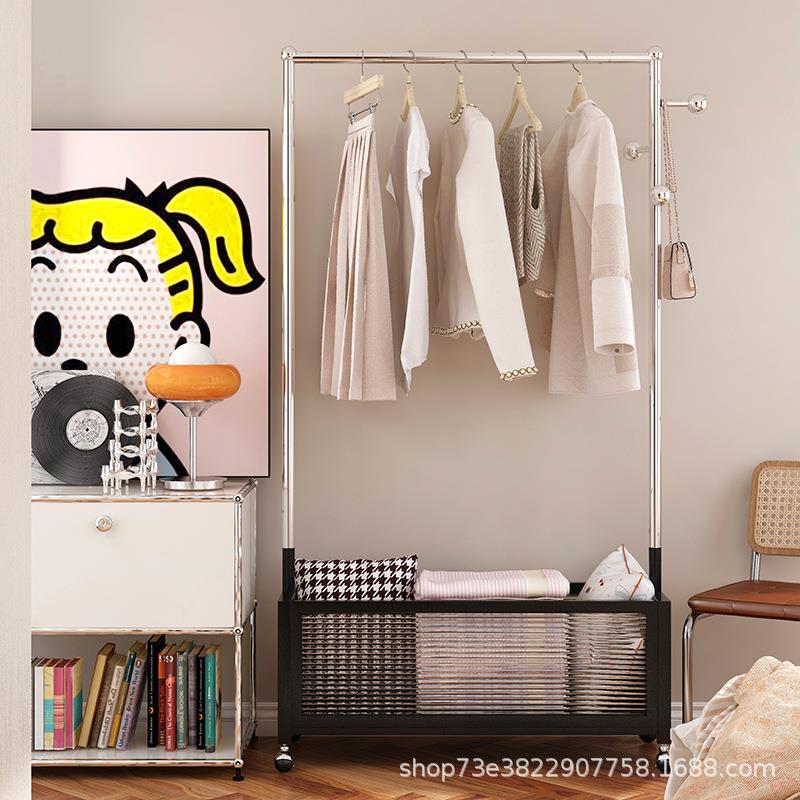 轻奢衣架落地卧室晾挂衣架移动高级转角衣帽架隔夜收纳衣服置物架