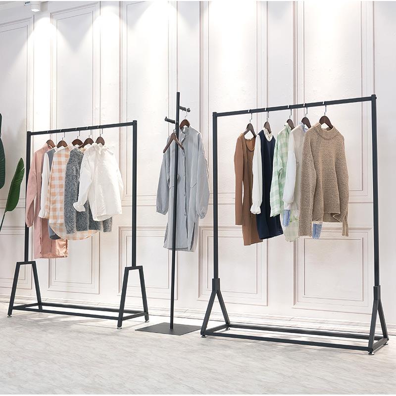 简约黑色落地服装架商场男女装店简易衣服展示架轻奢陈列架子组合