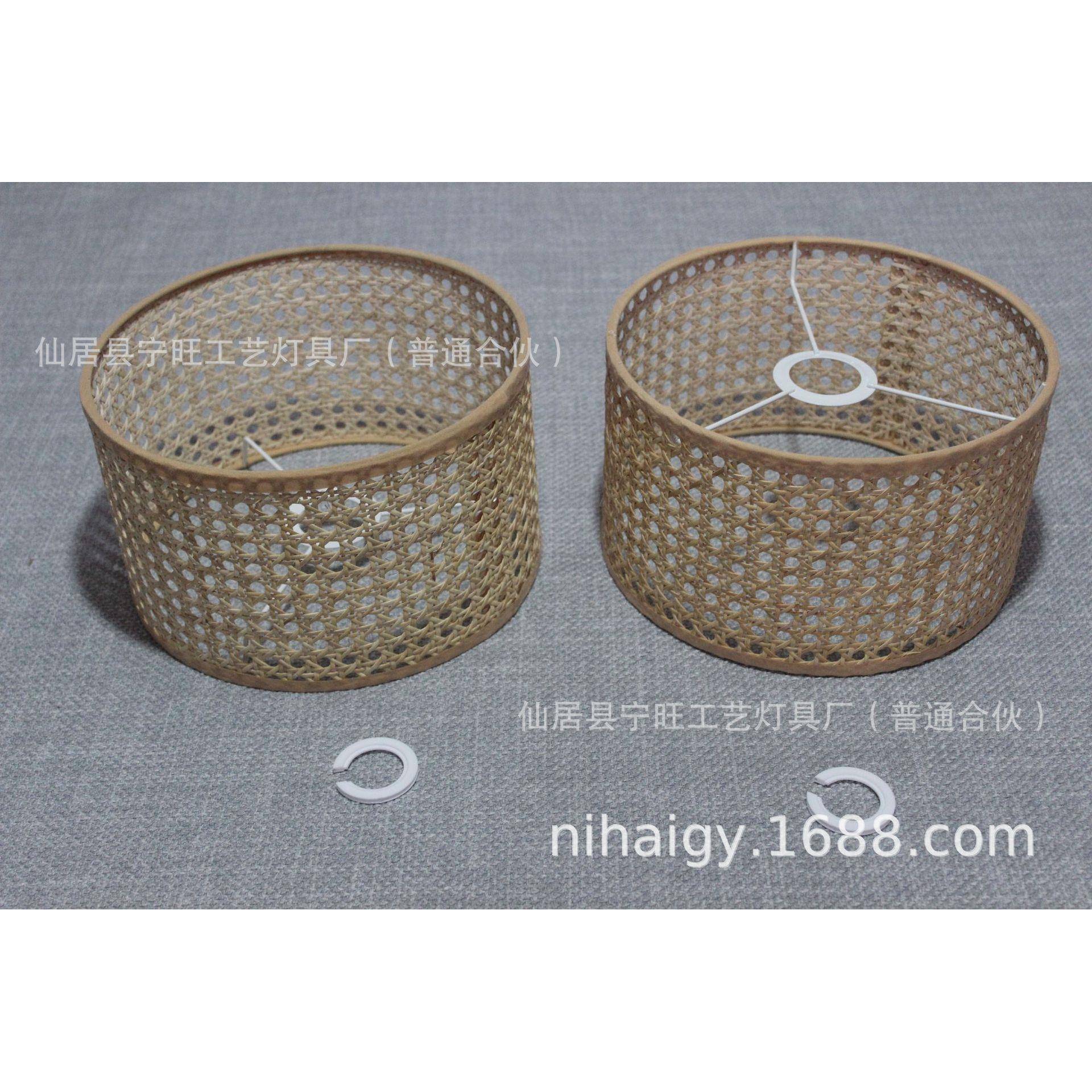 爆款六角藤编真藤编织灯罩E27E14台灯灯罩