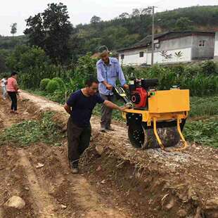 农村道路单钢轮压实机沟槽回填土振动压路机沥青地面压道机
