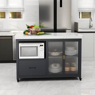 中岛台厨房北欧开放式餐边柜一体餐桌可移动岛台收纳料理台