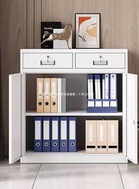 加二储斗矮柜办公室资具料文厚件柜家用带锁抽屉阳台柜铁NKH皮物
