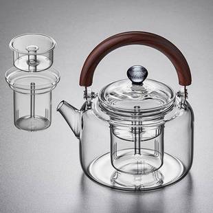 电陶炉家用壶 耐热玻璃蒸茶壶煮茶器加厚提梁烧水壶日式