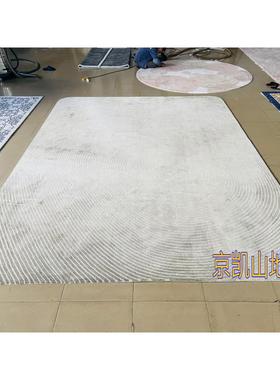 现室代简茶约灰色长方IRD形格子中式客厅几沙发毯大厅接待贵宾地