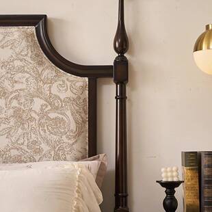 美式实木床色复烟熏2766025新款人床2米x2米古2主卧双法式中古风