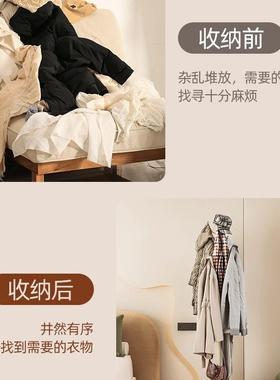 秋冬实衣架家木用卧室挂衣架子VLU落地式房间挂帽衣服的架立式挂