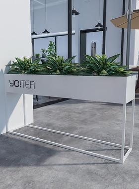 户外艺花创意花箱长方铁形花盆餐厅隔花槽广场售楼65261断部商业