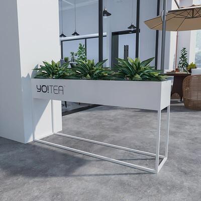 户外艺花创意花箱长方铁形花盆餐厅隔花槽广场售楼65261断部商业