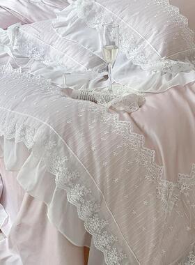 式套浪漫套GJB公主风全法棉长绒棉四件纯棉蕾丝边被床上用品