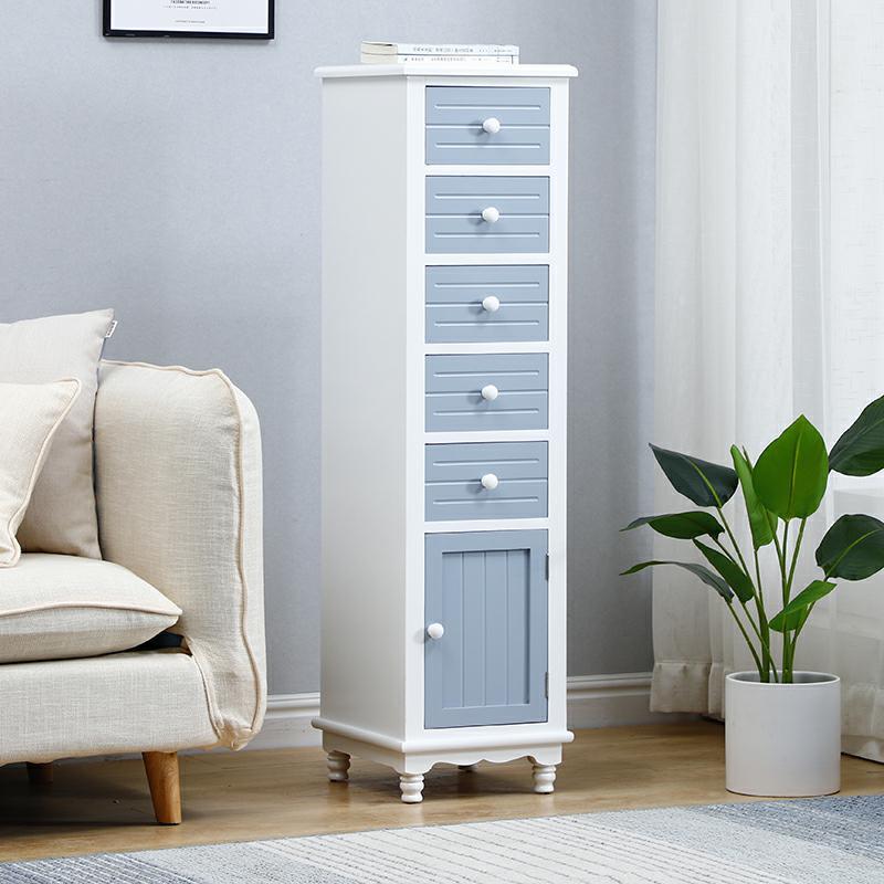 边L7夹门缝收纳柜卧室简约床头柜25/30cm窄实木五斗柜迷F7595S65