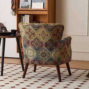 阳台客古布艺沙发中美式乡8082花布村休闲沙发老式虎椅厅单人复休