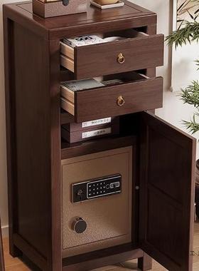 式新中式实木保险柜家用厅储物柜头隐藏客防盗保险箱TCT床柜一体