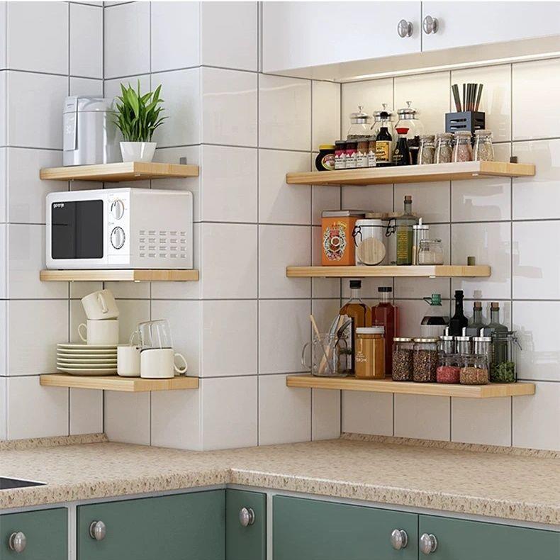 EFDR5H免孔房置厨物架墙上隔板实调料打收纳架辉木一字搁板墙壁书