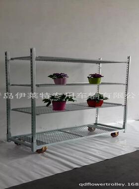 厂家花直销卉转车，盆景摆放，JPO物周流台车，铁三层手推车花卉