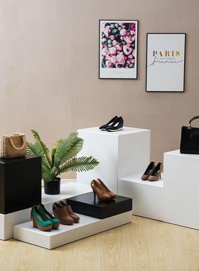 播站台圆NAR形展台橱窗台展示台高低台服装店摆模特底列台道具陈